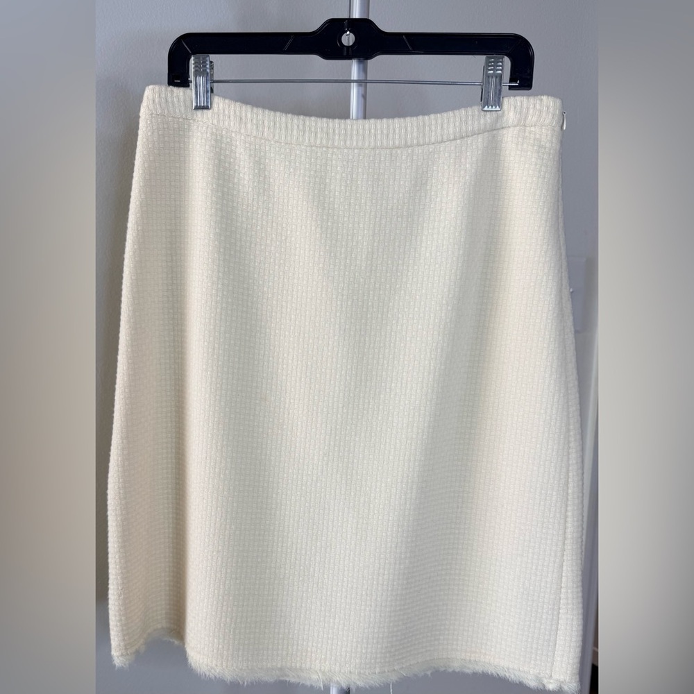 Vintage Banana Republic white wool midi waffle knit preppy classic skirt 8 EUC - Picture 6 of 10